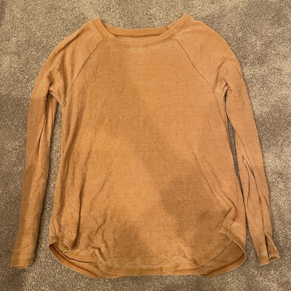 American Eagle Orange Thermal Layering Top